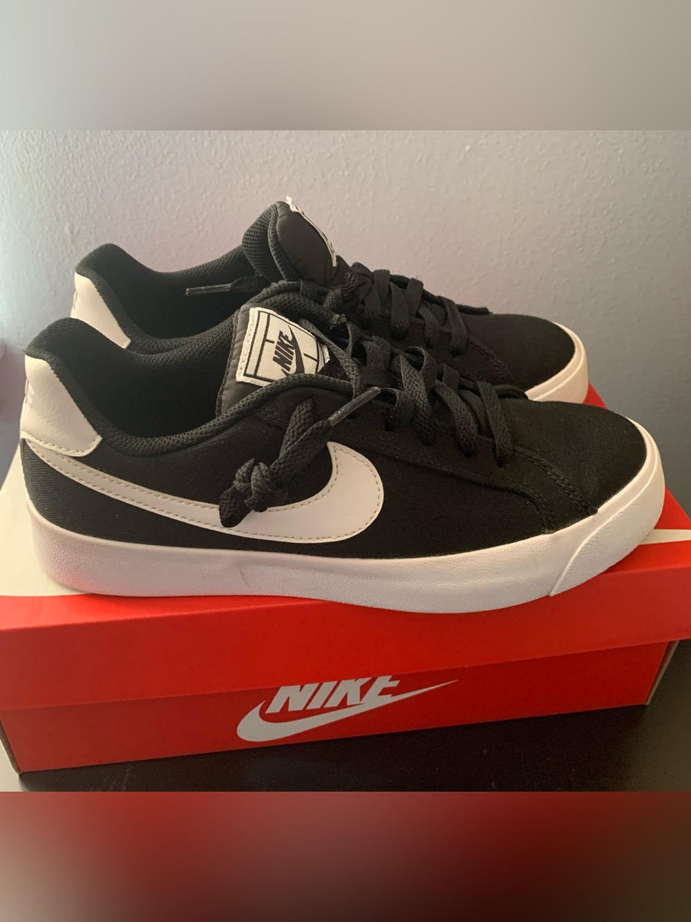 Nike Black and White Low-Top Skate Sneakers